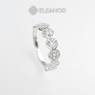 Nhẫn bạc nữ Eleanor Accessories thiết kế vòng kim tiền đính đá phụ kiện trang sức 7345