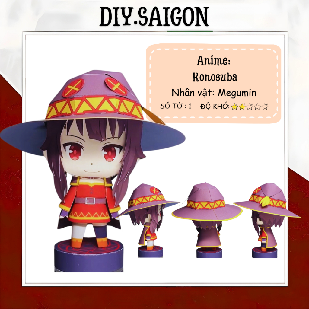 [ KonoSuba: God's Blessing On This Wonderful World ] - Mô Hình Giấy Anime Chibi Megumin