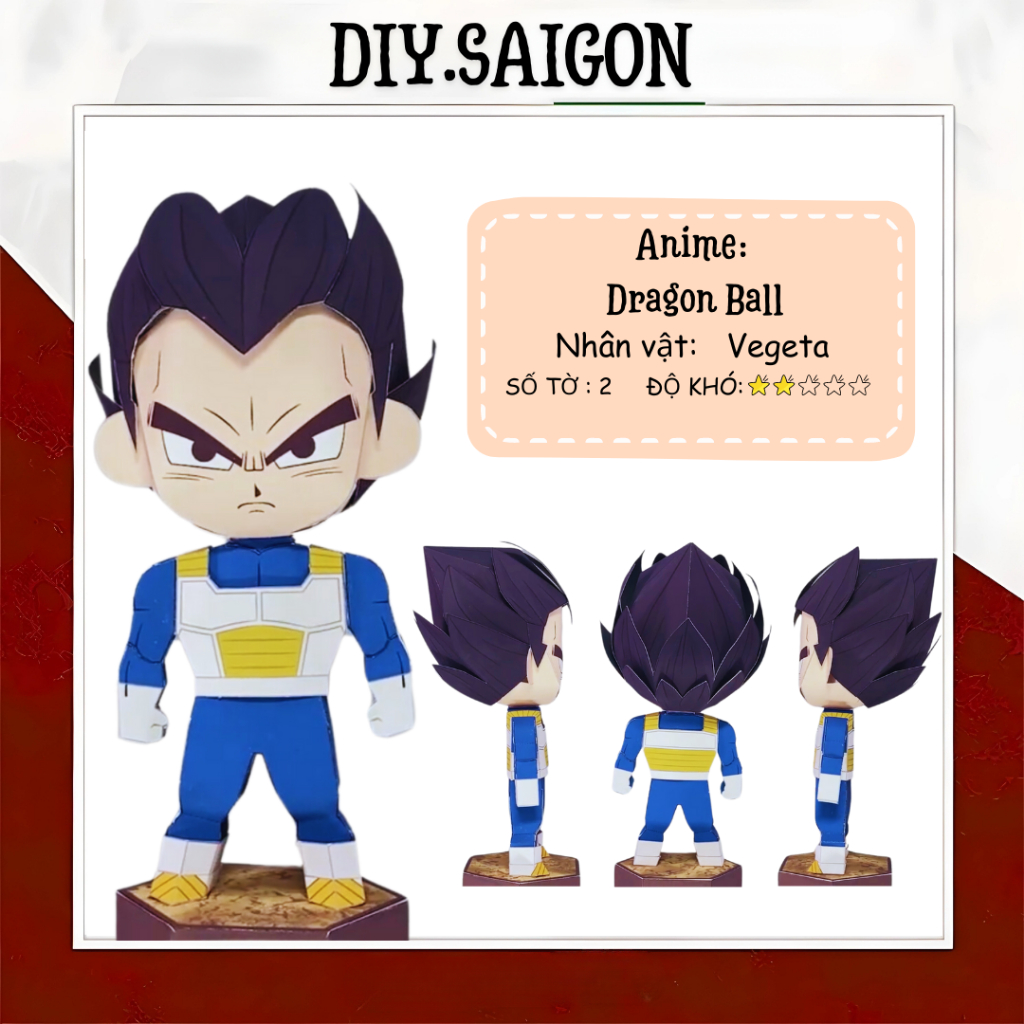[Dragon Ball] - Mô Hình Giấy Anime Chibi Vegeta