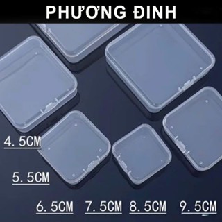  COMBO 2 Hộp nhựa HÌNH VUÔNG nhiều kích thước đựng thuốc trang sức phụ kiện linh kiện điện tử 