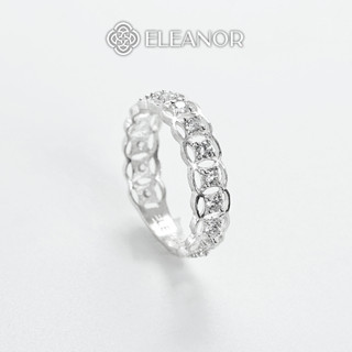 Nhẫn bạc nữ Eleanor Accessories thiết kế vòng kim tiền đính đá phụ kiện trang sức 7171