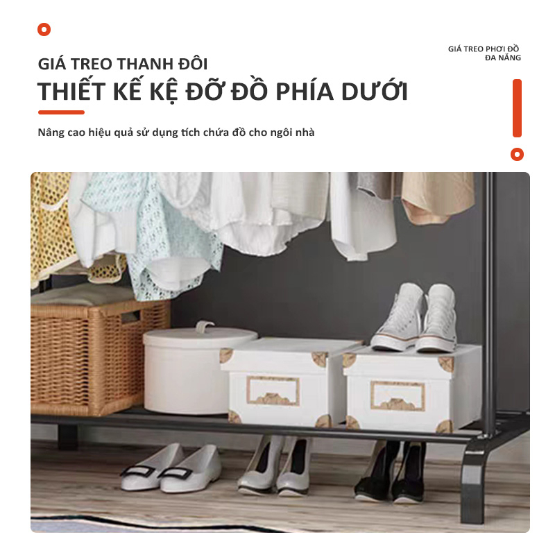 Kệ Treo Quần Áo Bằng Sắt BELLEVIE Giá Treo Quần Áo Kim Loại Chắc Chắn Tiện Lợi | BigBuy360 - bigbuy360.vn