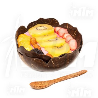 Bát dừa l Đĩa dừa bông mai - Dùng để món ăn vặt, để các hạt khô, mứt, chè, salad