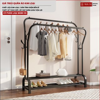 Giá Treo Quần Áo Bằng Sắt BELLEVIE Kệ Treo Quần Áo Bằng Sắt Sơn Tĩnh Điện Chắc Chắn Dễ Lắp Ráp