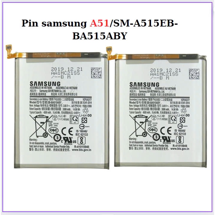Pin samsung A51 SM-A515,EB-BA515ABY,mới