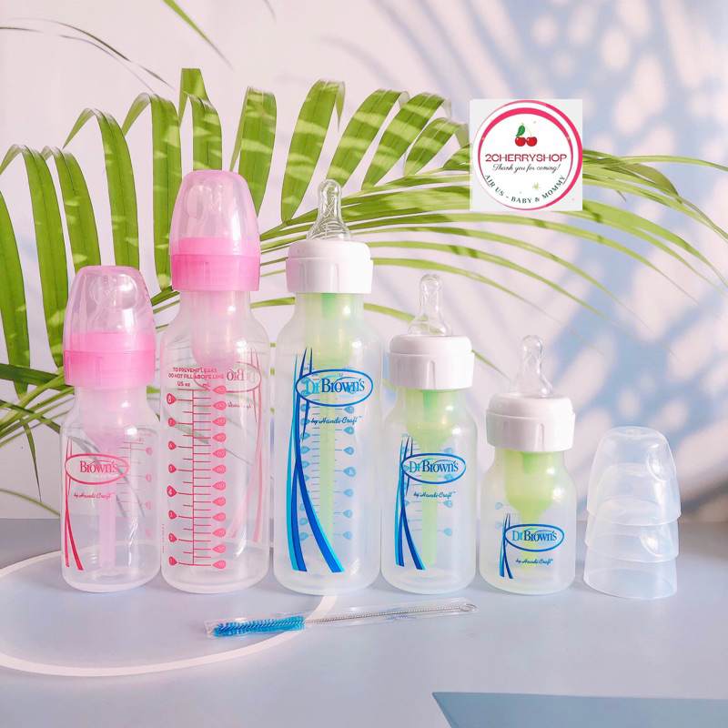 Bình sữa Dr Brown Option Plus (MẪU MỚI) cổ hẹp 60ml-120ml-250ml