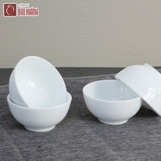 Bộ bát cơm men trắng