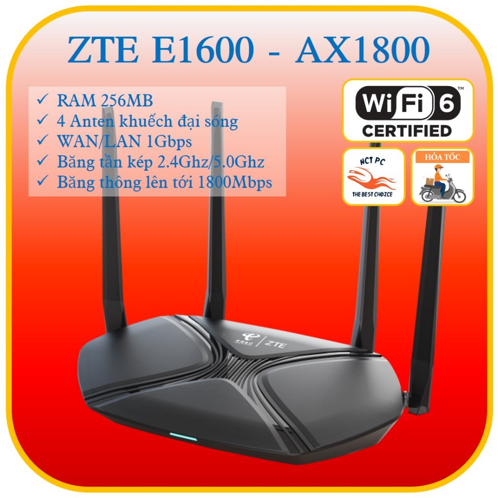[ĐĂNG LẠI] Bộ Phát Wifi Mesh Wifi 6 ZTE E1600 E2603 E2615 AX1800 - hàng Chính hãng đã qua sử dụng - 
