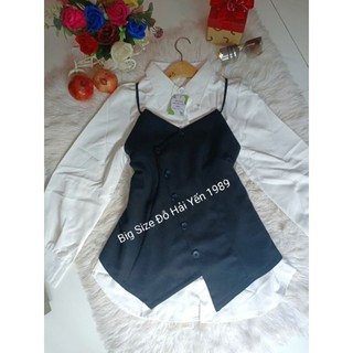 Set áo sơ mi + GiLe   2 chi tiết  BIG SIZE( 60-100KG )MS001