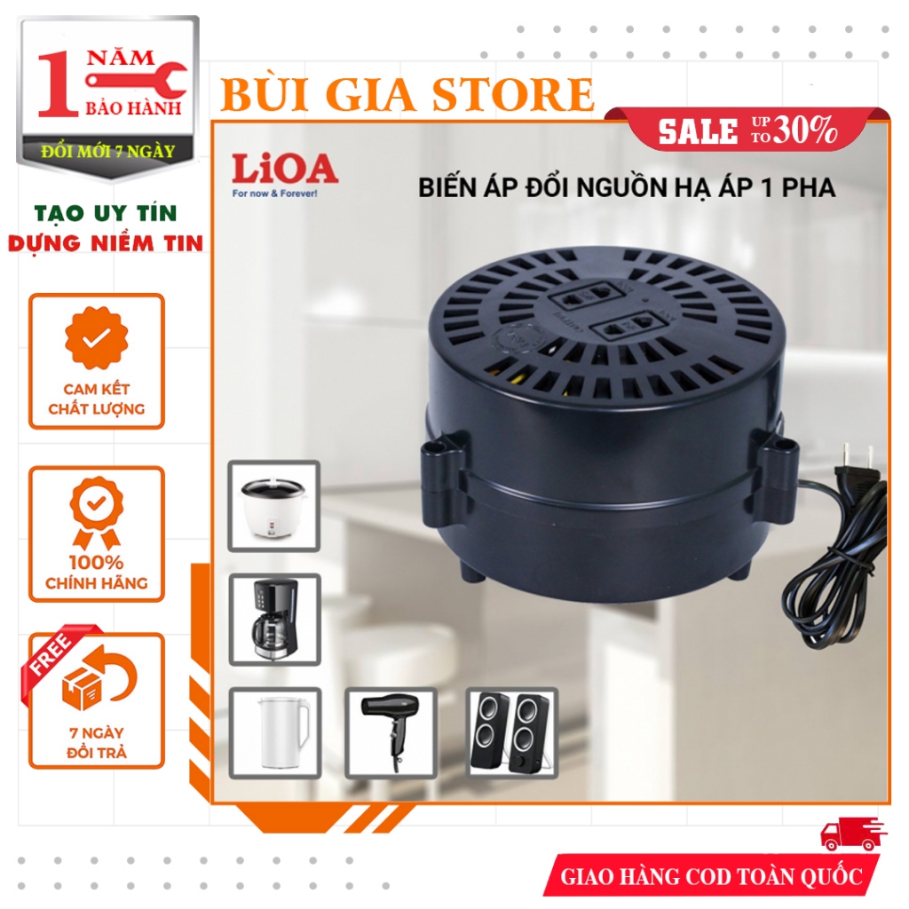 Biến áp tự ngẫu LiOA 400VA - 600VA | Biến áp đổi điện 200V sang 100 - 120V