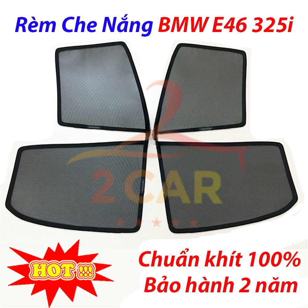 Rèm che nắng chống UV xe BMW 325i E46, Rèm loại 1 cap cấp - Bảo hành 24 tháng- Lắp đế nhựa