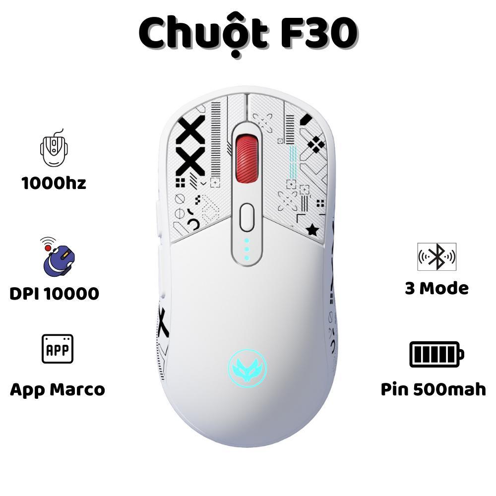 Chuột Silent Gaming Atas F30 Không dây Bluetooth - 3 MODE  - Pin sạc 500mah - Sử dụng liên tục 50h - Có app Marco | BigBuy360 - bigbuy360.vn