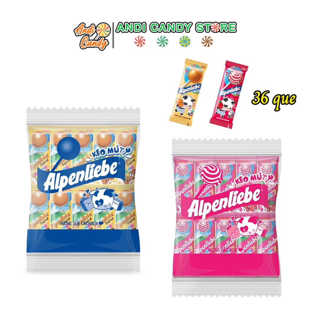 Kẹo Que Mút Sữa Dâu Alpenliebe 36 Que