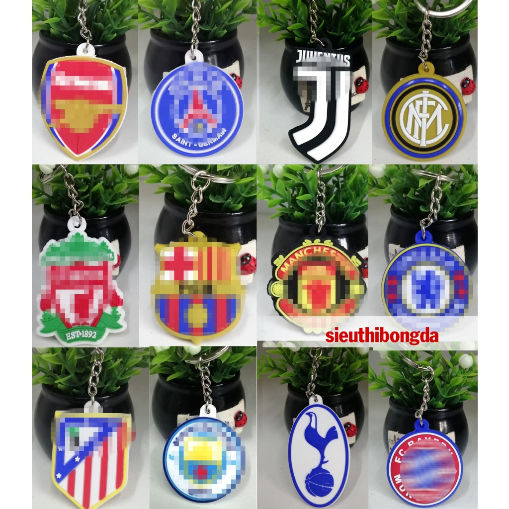Ảnh thật móc khóa cao su clb bóng đá arsenal Chelsea Liverpool real Madrid barcelona Manchester unit