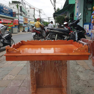 (Hàng Đẹp) Bàn thờ treo tường gỗ xoan ngang 68 cm gồm 1 bộ ke đế