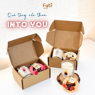 Hộp Quà Tặng 20/10 Nến Thơm Kèm Sáp Thơm Treo Dễ Thương, Gift Box INTO YOU, Tặng Bạn Gái, Mẹ, Đồng Nghiệp