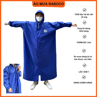 CỠ ĐẠI 1.6M Áo mưa măng tô, bít có dây kéo, Không khoá - bít kín cho nam, nữ raboco, vải dù vân tổ ong, siêu chống thấm