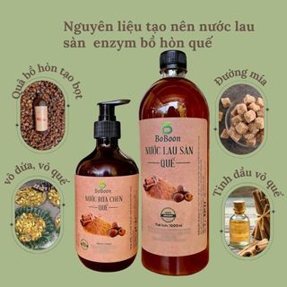 Combo Nước rửa chén và nước lau sàn enzym bồ hòn quế Boboon