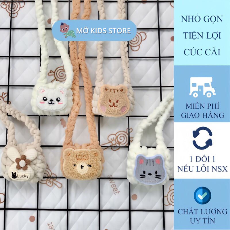  Túi đựng tỏi cho bé   HÌNH GẤU   phong cách hàn quốc túi để tỏi túi đeo tỏi cho bé thêu tên bé theo yêu cầu 