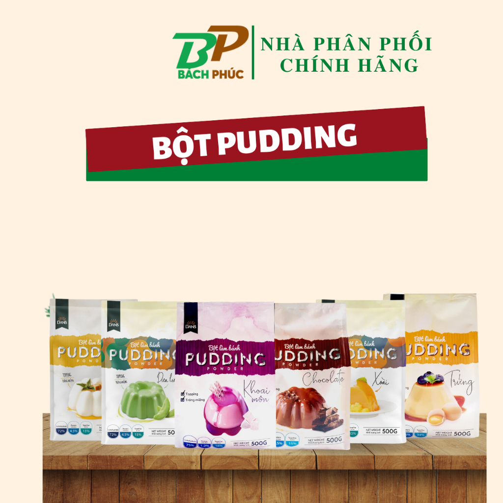 Bột pudding làm thạch Pudding thạch trà sữa 500g DANS