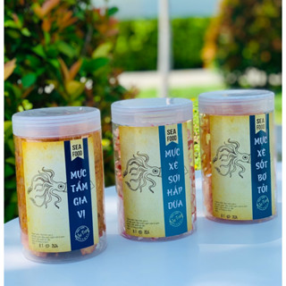 Combo 3 Hũ Mực Cán Tẩm Gia Vị 200 gr, Mực Xé Sợi Bơ Tỏi 200gr, Mực Xé Sợi Hấp Dừa 200Gr Đặc Sản Nha Trang Phương Anh