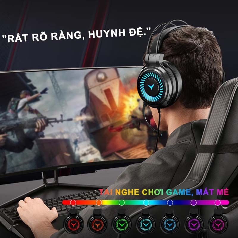 Tai nghe chụp tai gaming giả lập 7.1 có mic 100 mẫu BH 2 năm 1 đổi 1 Led Rgb cho máy tính laptop ĐT Ipad | BigBuy360 - bigbuy360.vn