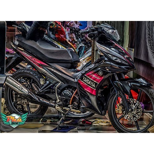 Tem rời Crom Exciter 135 LC đen hồng (W)