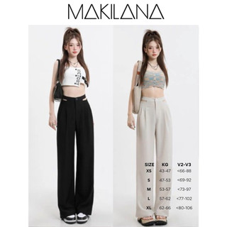  QT83 Quần ống rộng nữ MAKILANA suông cạp cao cut out thời trang chất liệu cao cấp không nhăn cho nàng công sở học sinh 