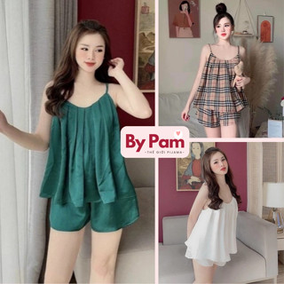 Set Nữ 2 Dây By Pam Áo Cổ Dập Ly Kèm Quần Đùi Chất Kate Thái Siêu Mát Siêu Dễ Thương 4086L