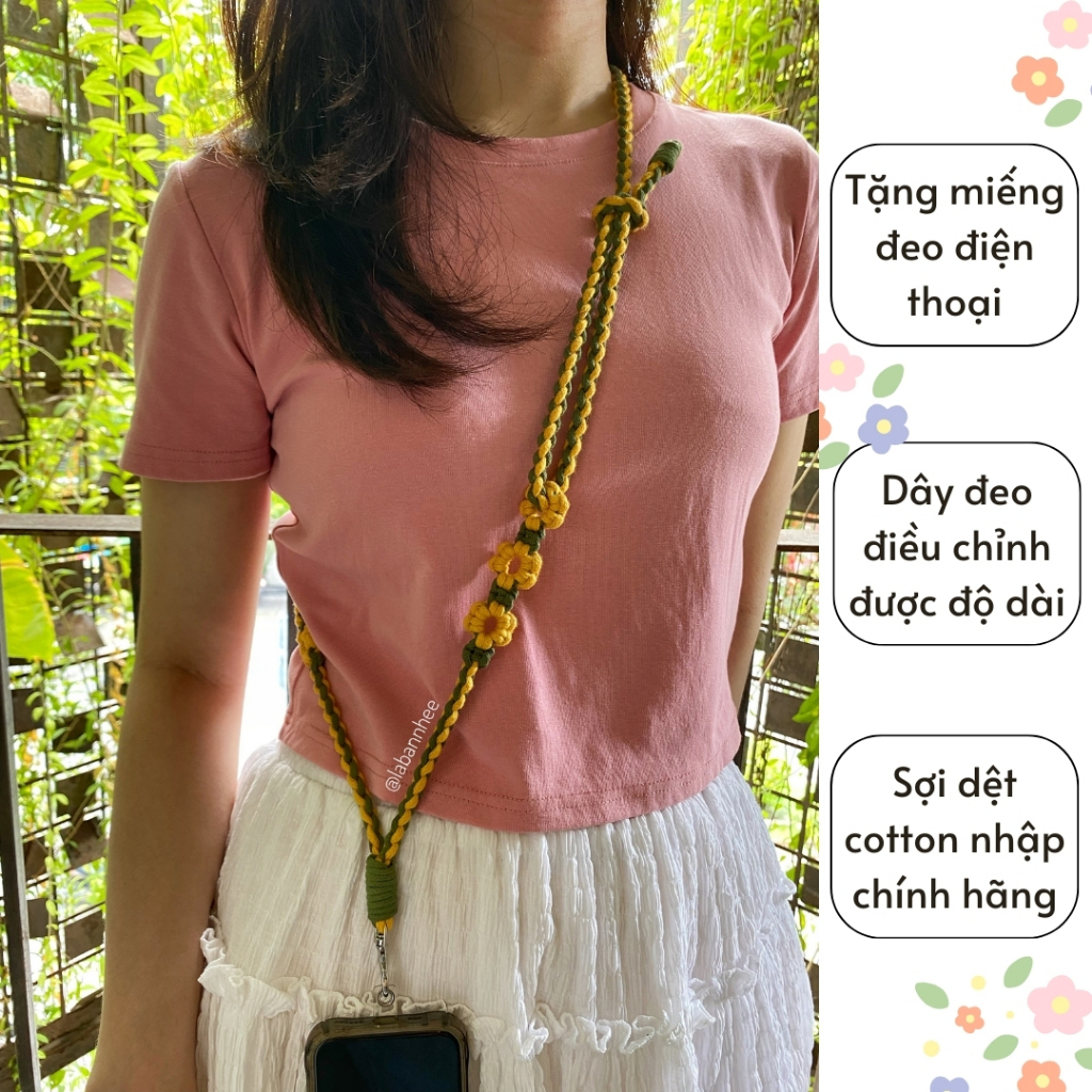 [HANDMADE] Dây đeo điện thoại macrame, dây đeo đa năng, handmade by LÀ BẠN NHÉ, tặng kèm thẻ đeo điện thoại