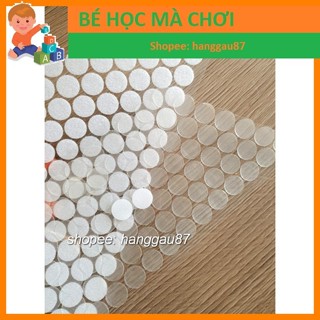 Băng dính gai velcro 1.5cm TRONG SUỐT không che hình ảnh dùng trong học liệu bóc dán nhiều lần