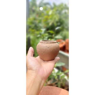 Chậu đất nung - chậu chum mini miệng 5, cao 6.5
