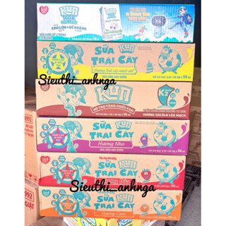 Sữa Kun Đủ Vị Thùng 48 Hộp x 110ml Dâu/Cam/Socola/nhiệt đới/nho ( Hàng Có thẻ Đổi Quà )