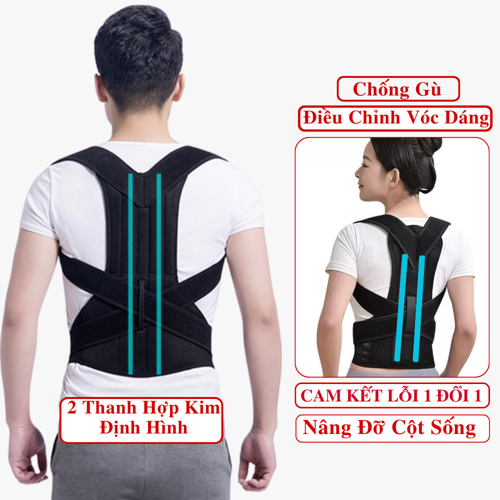 Đai Chống Gù Lưng Nam Hỗ Trợ Giảm Đau Cột Sống Vicenzo, Đai Lưng Chống Gù Cột Sống