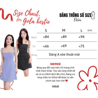 GOLA - Đầm SERI - Đầm 2 dây hoa cột vai cơ bản