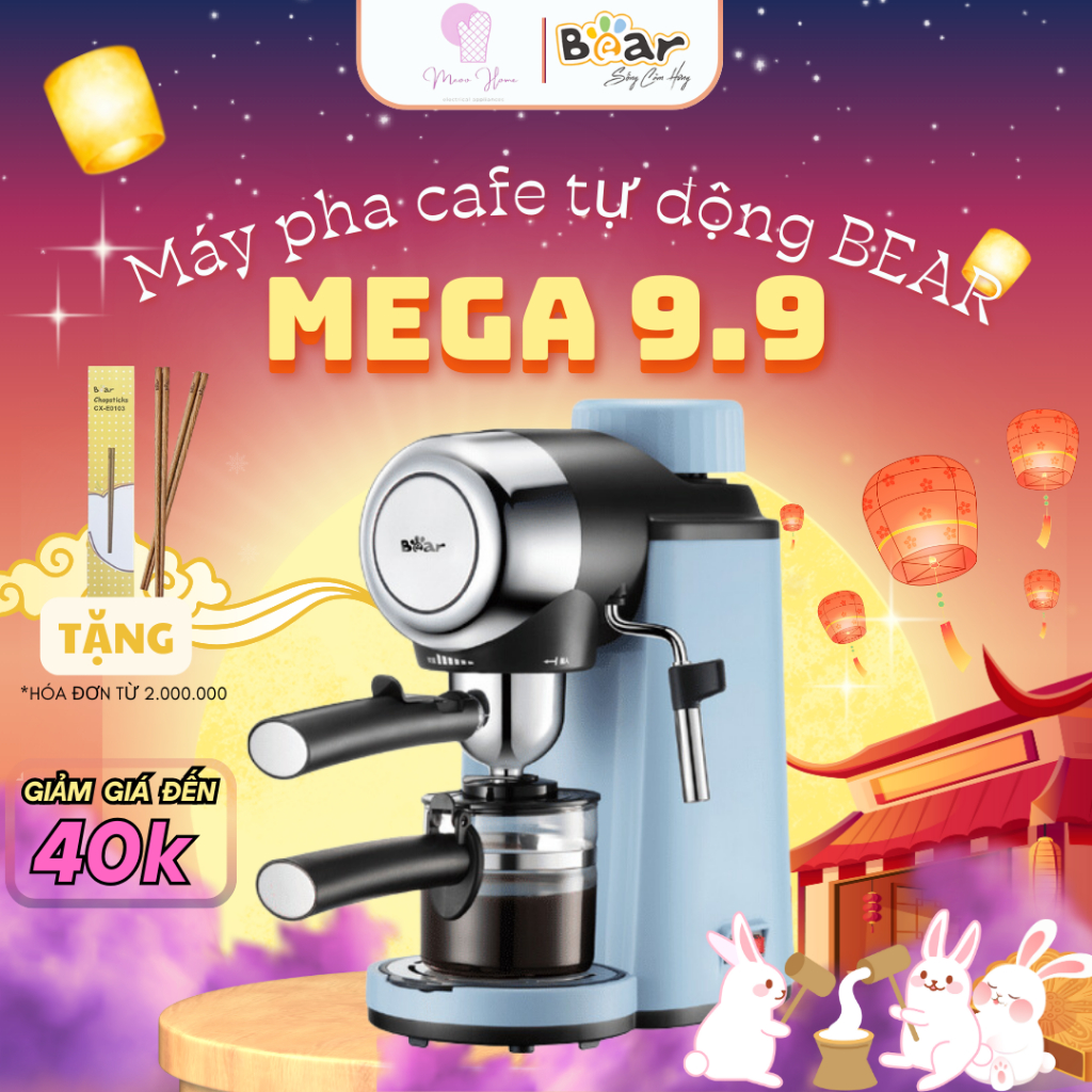 [CHÍNH HÃNG] Máy Pha Cà Phê Bear Tự Động Pha Cafe, Pha Espresso Phong Cách Ý CF-B02V1
