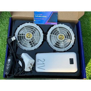 [ 21V ] Bộ phụ kiện pin quạt áo điều hòa 74.000mAh , Chạy liên tục trên 15 tiếng số to nhất !