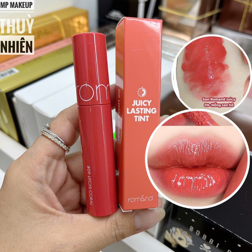 Son Romand Juicy - 09 Litchi Coral Màu Hồng Đào Ánh San Hô
