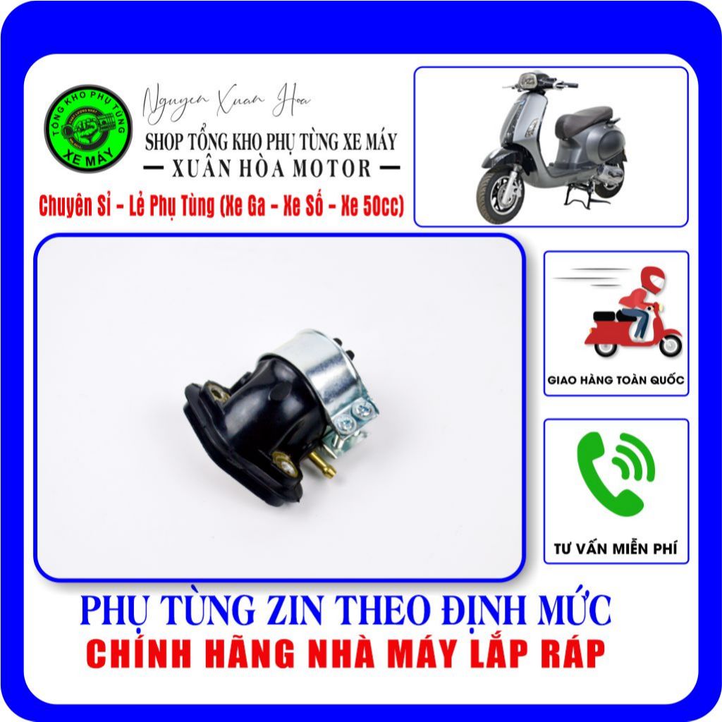 Cổ hút ngắn Xe ga Vespa 50cc (Nioshima/ Victoria/ DKBike/ Hyosung/ Espero...) (Hàng chính hãng của n