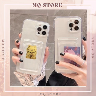 Ốp lưng iPhone trong suốt nhét thẻ card, chống sốc 4 góc 6/6s/7/8/6plus/7plus/8plus/x/xs/xsmax/xr/11/11promax/12/13/max