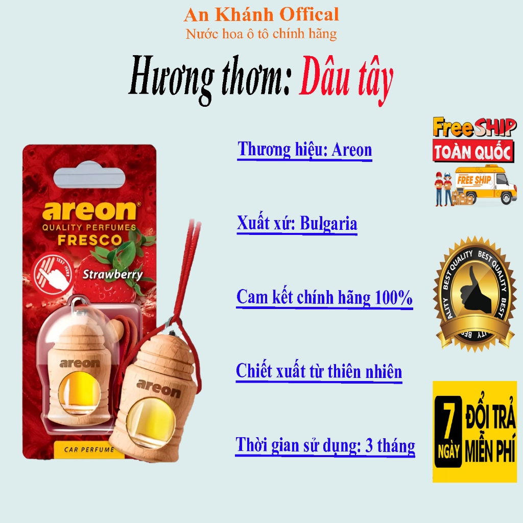 Tinh dầu treo xe ô tô Areon hương dâu tây