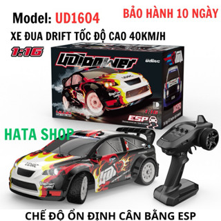 Xe Đua Drift UD1604 UD1601 Tốc Độ Cao 40km/h Điều Khiển Tỉ Lệ 1/16 Động Cơ Chổi Than Đèn 3 Chế Độ, cân bằng ESP