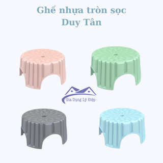 Ghế nhựa tròn sọc Duy Tân, đòn nhựa thấp nhựa cao cấp đủ màu