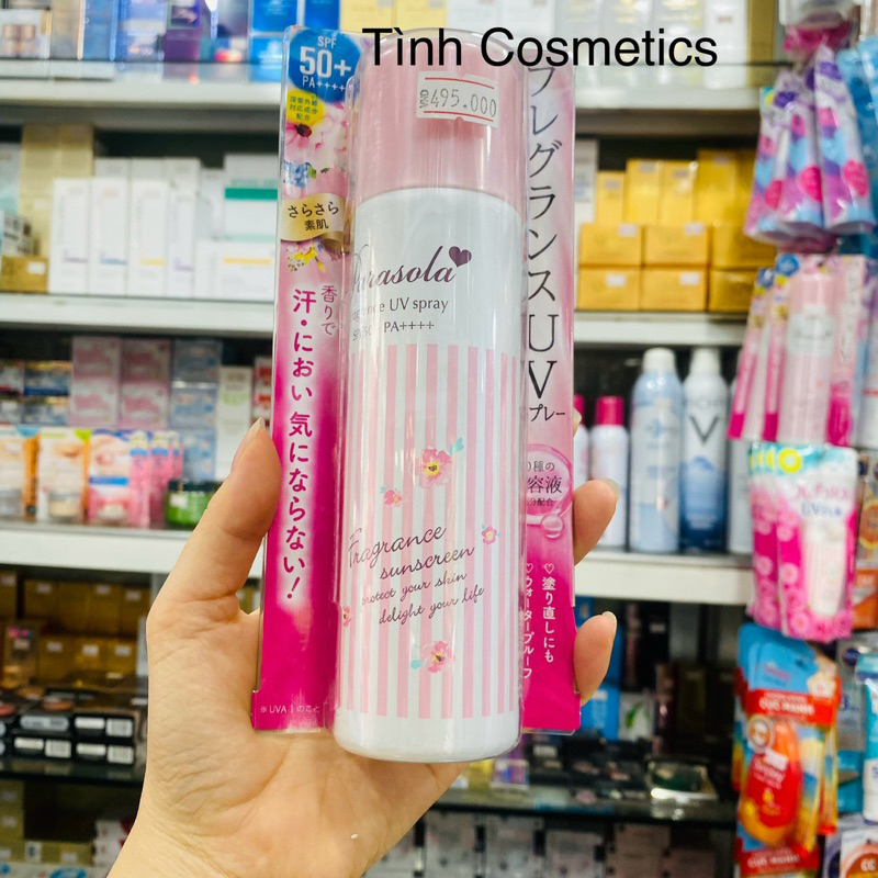 Xịt Chống Nắng Naris Parasola Essence in UV Cut Spray SPF50+ PA++++ 90g, xịt chống nắng chống trôi d