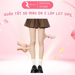 Quần tất nữ 3D  2 lớp lót nỉ lông màu da MOONSTORE giữ nhiệt cao cấp QT46