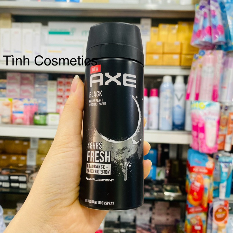 Mẫu mới, xịt khử mùi toàn thân cho nam Axe black, xịt ngăn mùi hôi cơ thể nam giới, hương thơm mạnh 