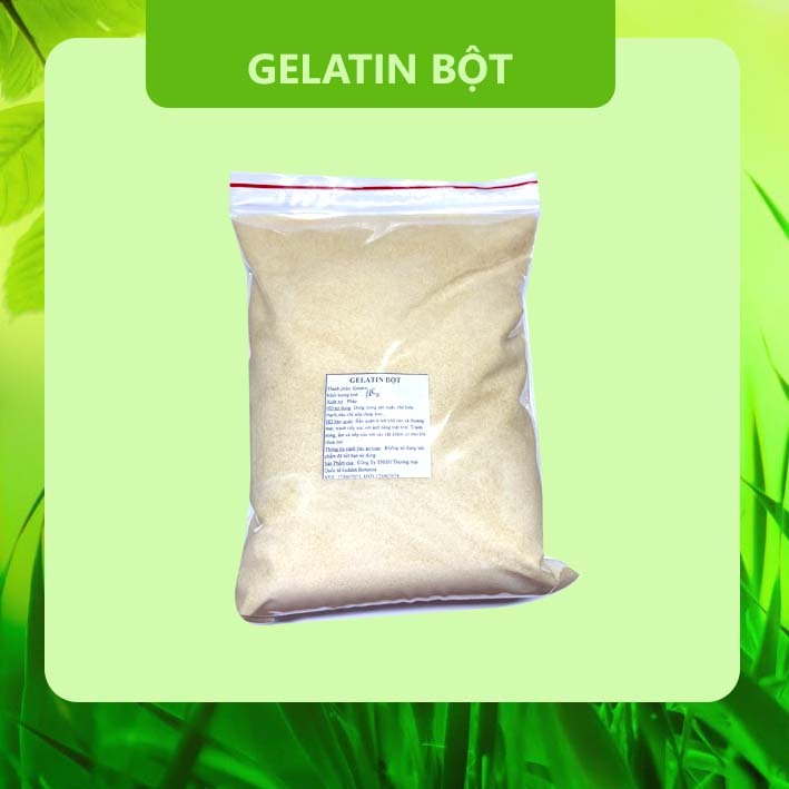 gelatin bột gói 500gr  ( làm chè khúc bạch và các loại bánh )