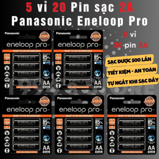 5 vỉ 20 viên pin sạc AA/AAA Panasonic Eneloop Pro 2550mAh 950mAh - 20 pin tiểu 2A và pin đũa 3A tái sử dụng 500 lần