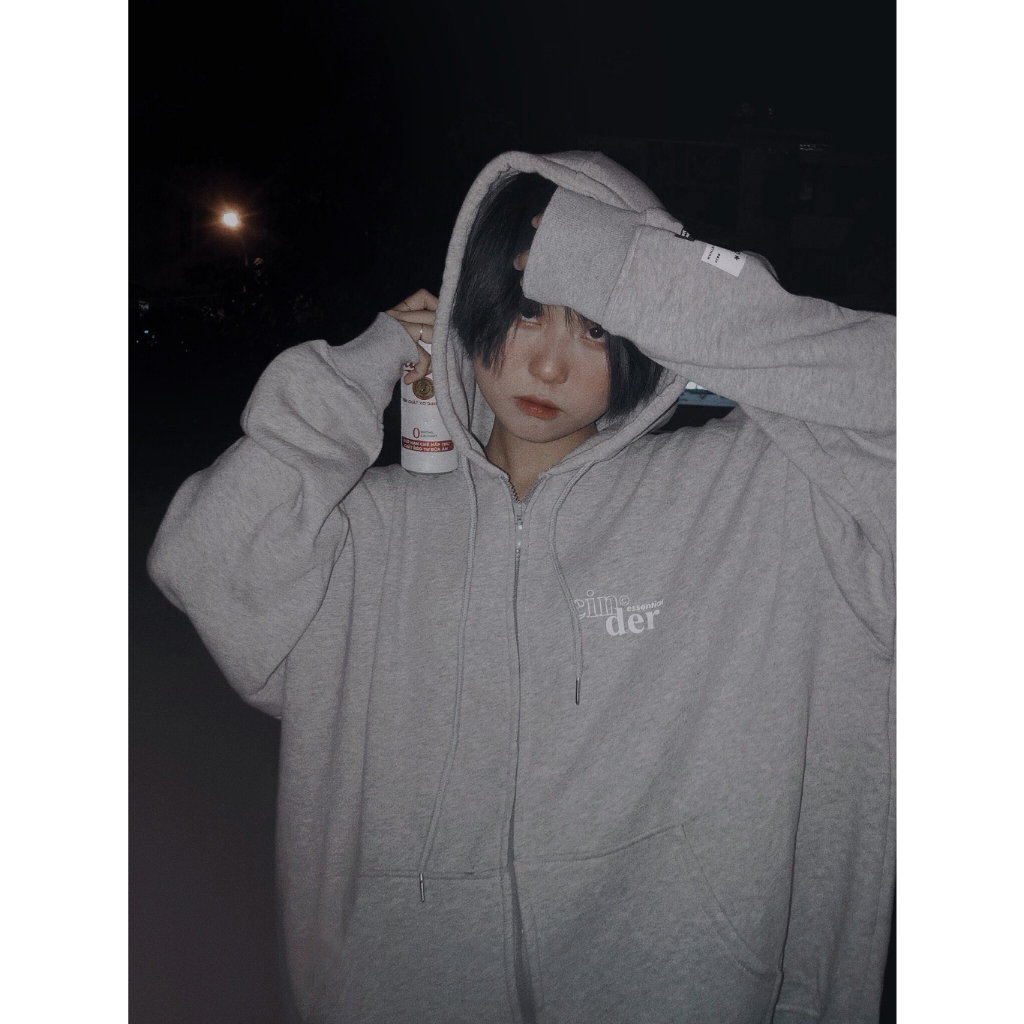Áo Hoodie Zip Cinder Basic, Áo Hoodie Zip Nam Nữ Form Rộng In Lụa Cao Cấp, Local Brand Chính Hãng Mẫu Mới Nhất 2024
