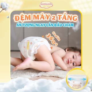 [MUA 1 TẶNG 1 QUÀ] Tã Bỉm Dán Somsomi Công nghệ Hàn Quốc Mềm - Mỏng - Mịn cho bé size NB,S,M,L